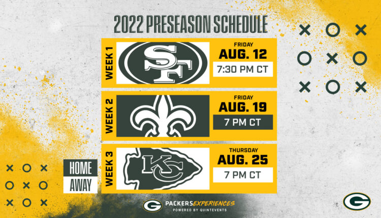 Packers finalize 2022 preseason schedule
