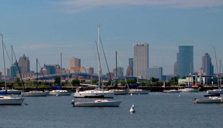 This Aug. 13, 2020 photo shows the skyline of downtown Milwaukee, the location of a scaled down Democratic National Convention. (AP Photo/Carrie Antlfinger)