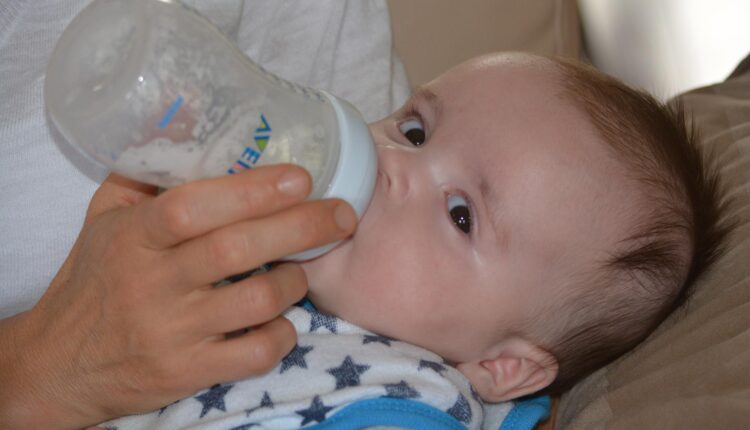 Baby with bottle