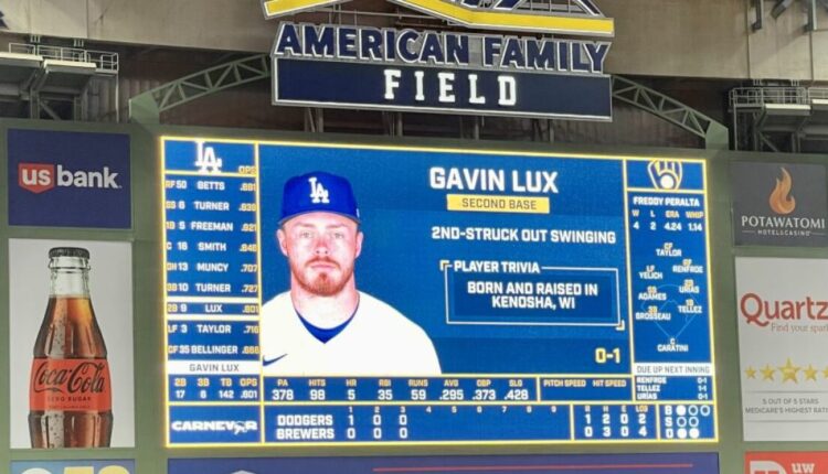 Kenosha native who plays for LA Dodgers returns home to take on Brewers