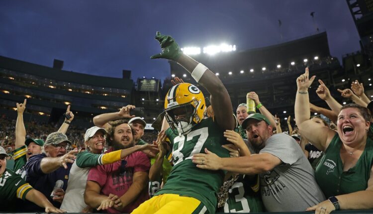 Romeo Doubs of the Green Bay Packers.
