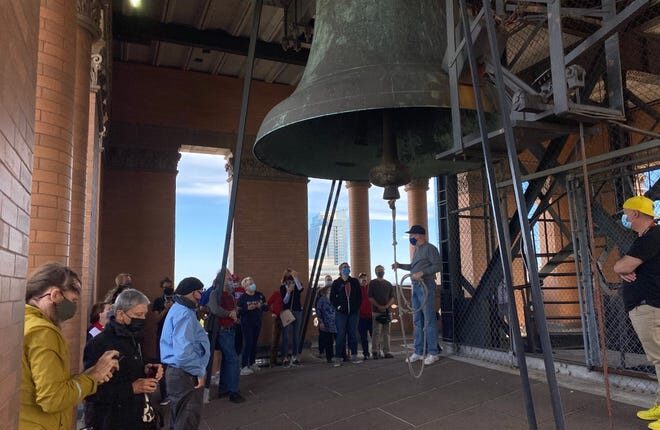 A group takes a tour of Milwaukee City Hall during Doors Open Milwaukee 2021. The historic building is part of the 2022 edition of Doors Open.