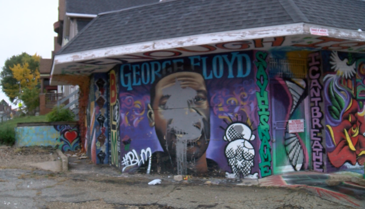 George Floyd mural in Milwaukee vandalized