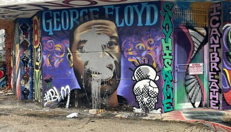 George Floyd mural vandalized in Milwaukee