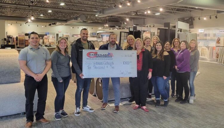 Carpetland donates $10K to Veterans Outreach
