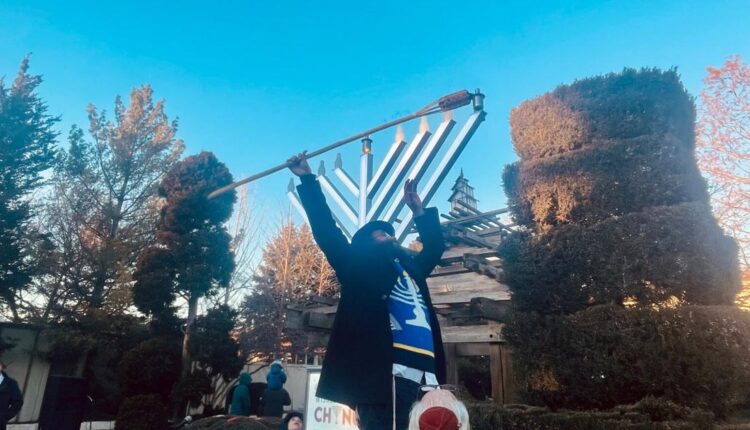 Chabad of Kenosha lights large outside menorah, celebrates start of Hanukkah
