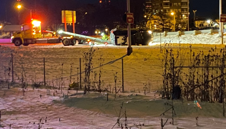 At least one hospitalized after Beltline crash