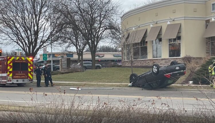Madison Police, Fire responding to rollover crash on Mineral Point Road