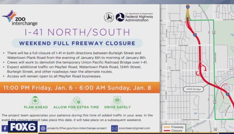 31-hour full freeway closure planned for I-41 this weekend