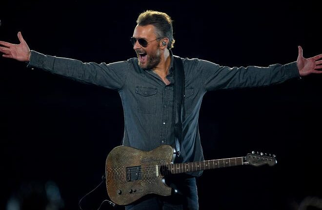 Eric Church performs at the Brewers' American Family Field for his 