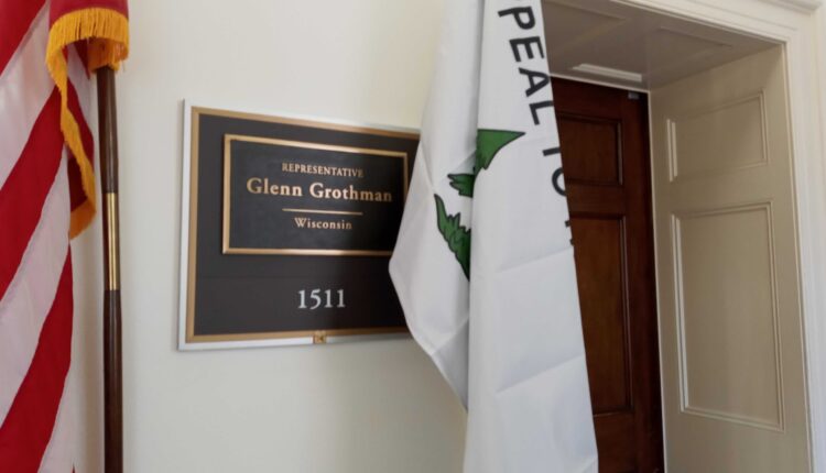 Rep. Grothman displays Christian nationalist flag outside congressional office