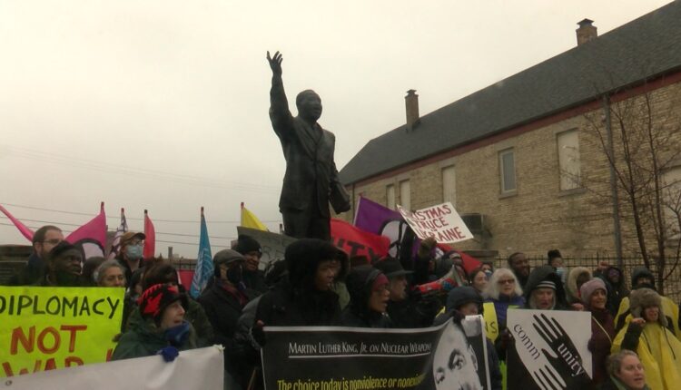 Leaders, activists gather around Milwaukee's MLK statue to remember Dr. King
