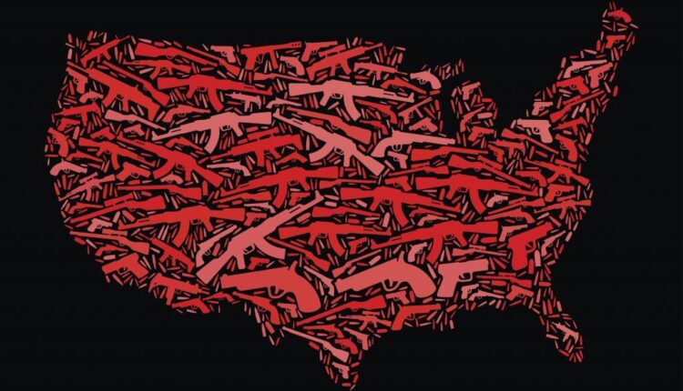 US map made out of guns gun control NRA